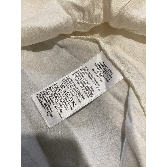 J. Crew Shirred Waist Top in Viscose Crepe Long Sleeve Ivory 8 - Picture 5 of 6